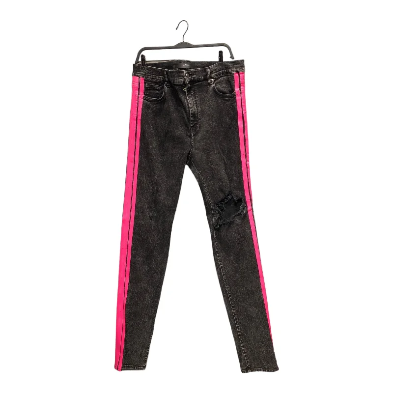 AMIRI/Skinny Pants/38/Cotton/BLK/Stripe/AMIRI PINK STRIPE BLACK WASH