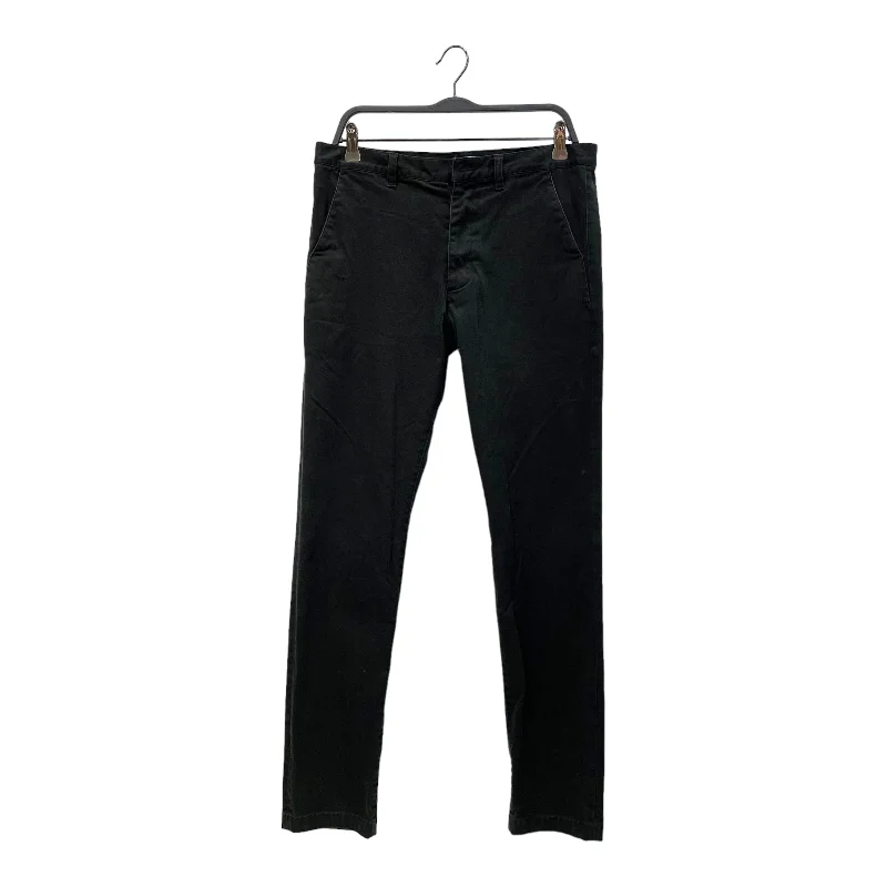 SAINT LAURENT/Straight Pants/33/Cotton/BLK/