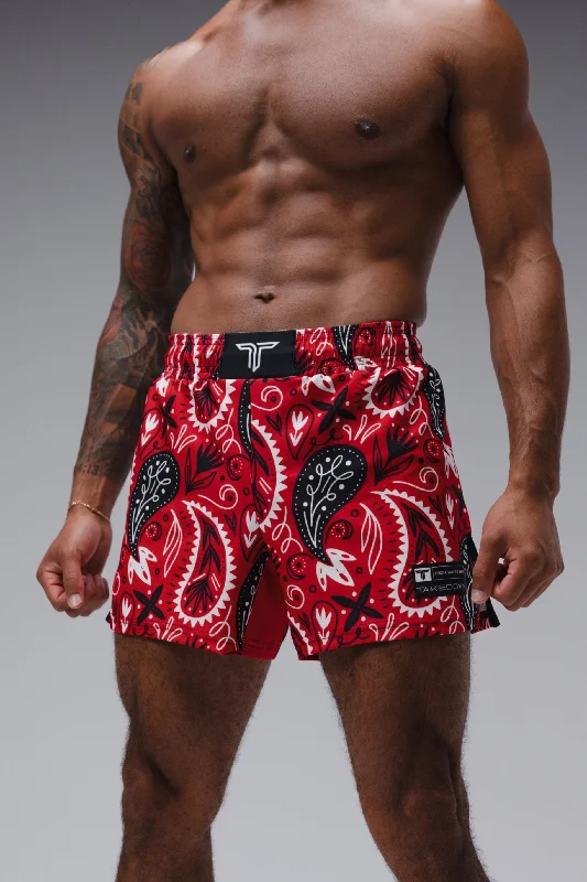 Bandana Fight Shorts (5"&7“ Inseam) - Red