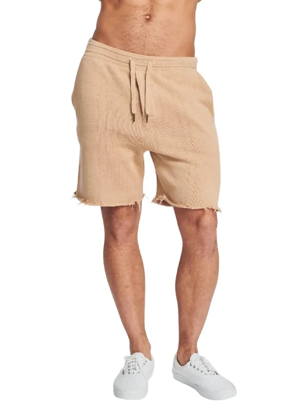 Chris Knit Shorts In Taupe