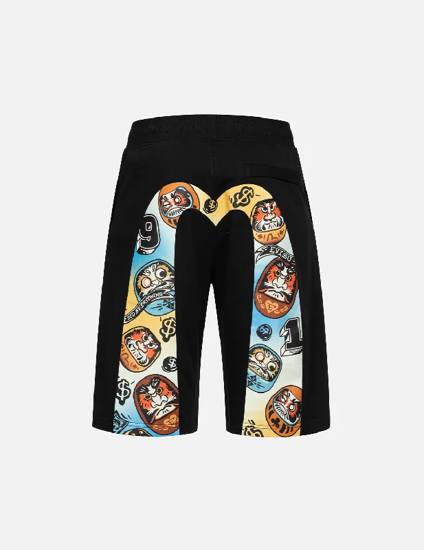 Gaming Daruma Daicock Print Regular Fit Sweat Shorts