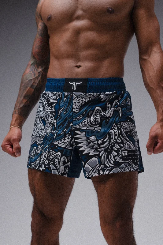 Iron Dragon Fight Shorts (5"&7“ Inseam) - Blue