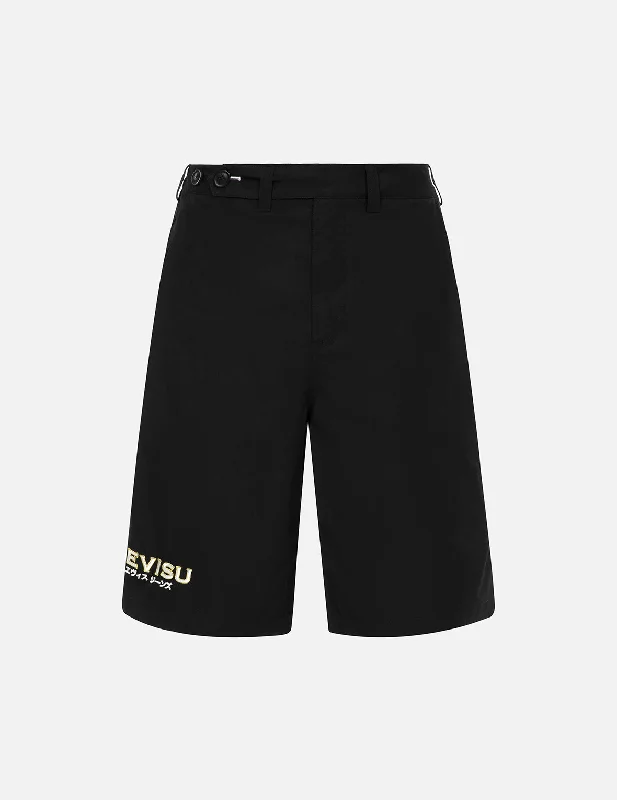 Logo and Kamon Embroidery Relax Fit Shorts