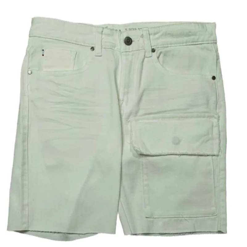 Men's Brutini Cargo Shorts In White