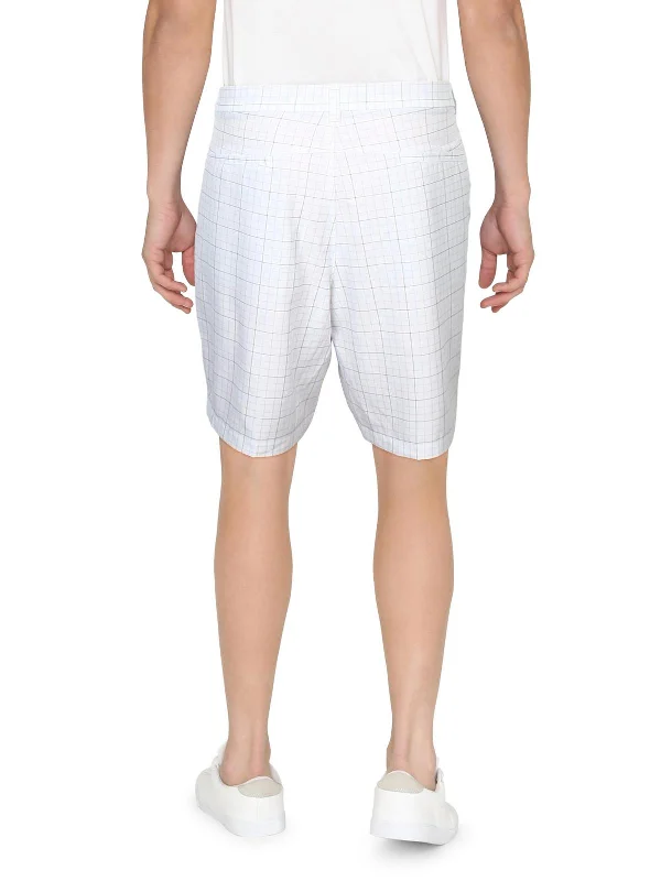 Mens Moisture Wicking Plaid Casual Shorts