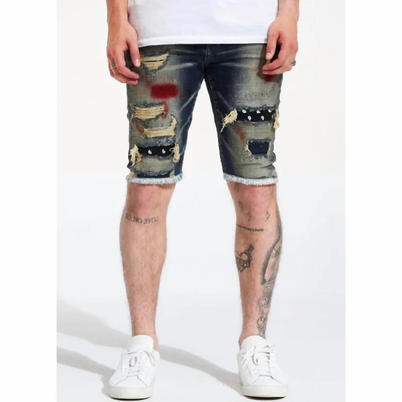 Pierre Jean Shorts In Indigo Tint