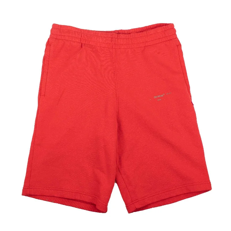 Red Unfinished Logo Shorts