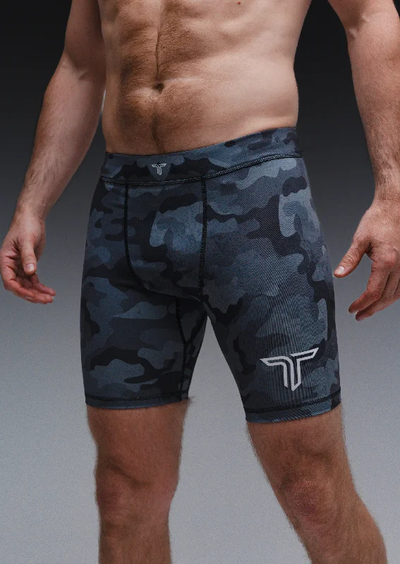 Urban Camo Compression Shorts - Navy