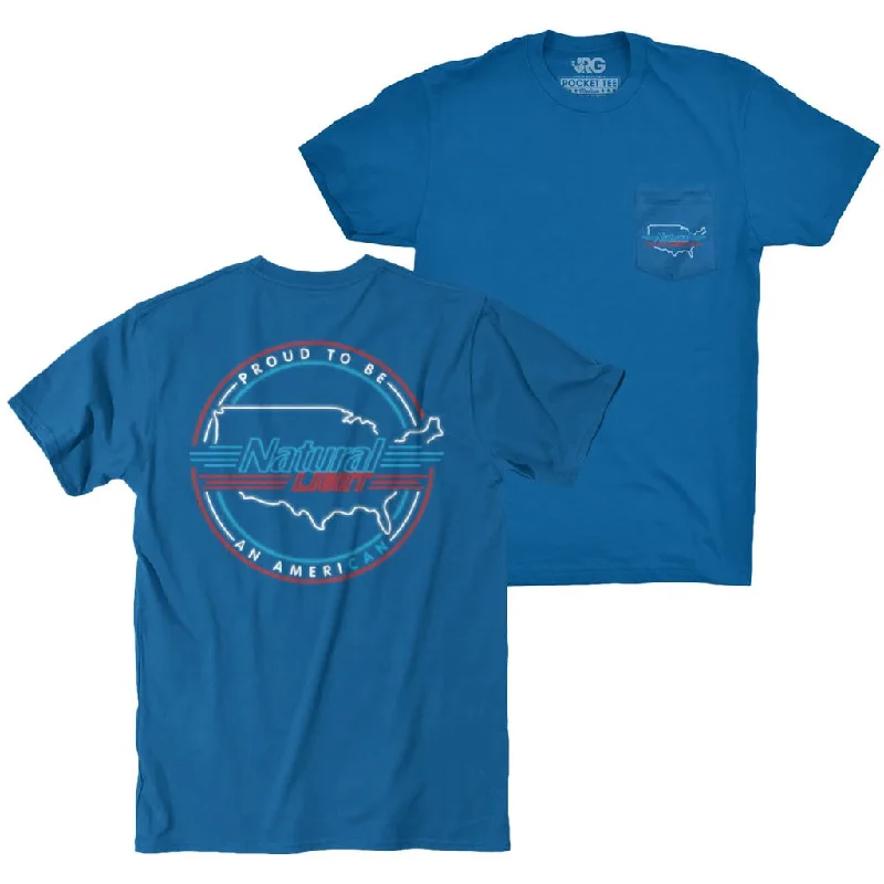 Natty Light Rowdy Gentleman Proud American Blue Tee Shirt