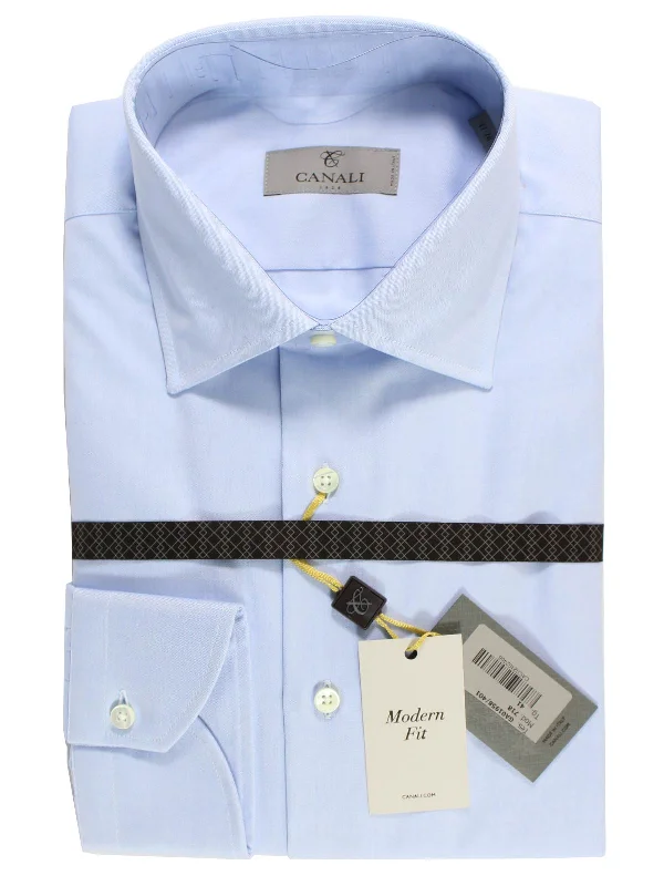 Canali Dress Shirt Light Blue Modern Fit 41 - 16