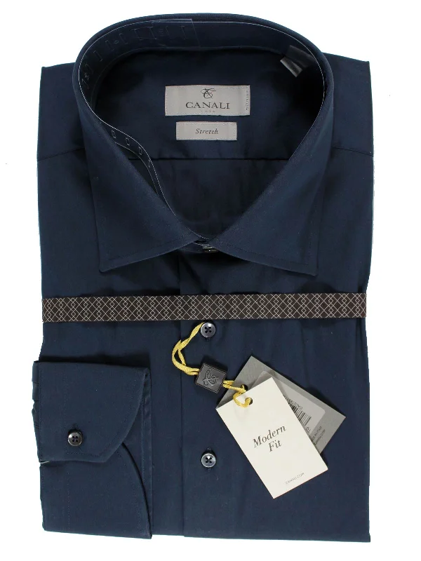 Canali Shirt Midnight Blue Stretch - Modern Fit 42 -16 1/2 SALE