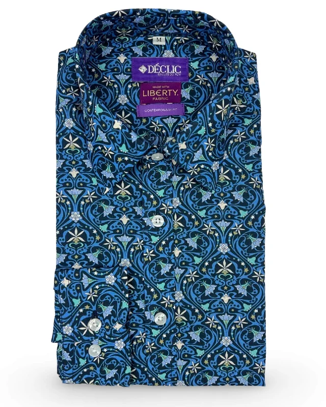 DÉCLIC Liberty Orchid Pattern Print Shirt - Blue