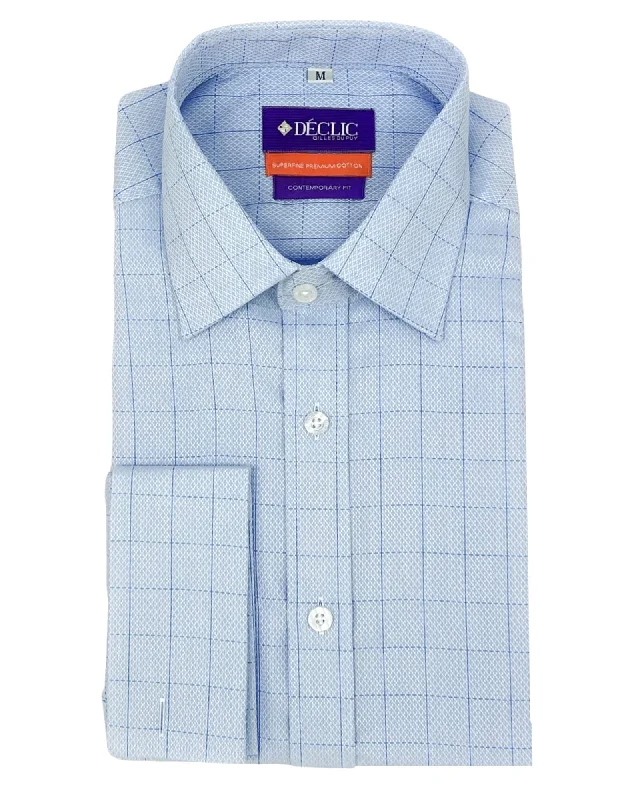 DÉCLIC Salinas Textured Check Shirt - Blue