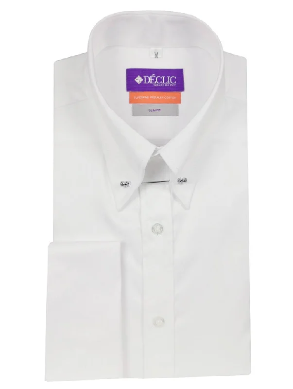 DÉCLIC Sel Slim Pin Collar Shirt - Double Cuff