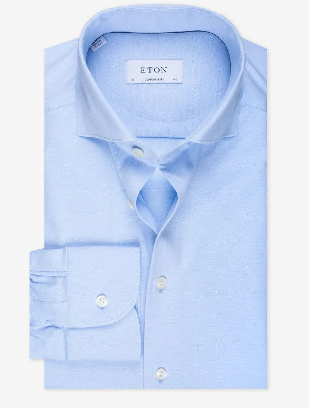 Light Blue 4 Way Stretch Contemporary Fit Shirt