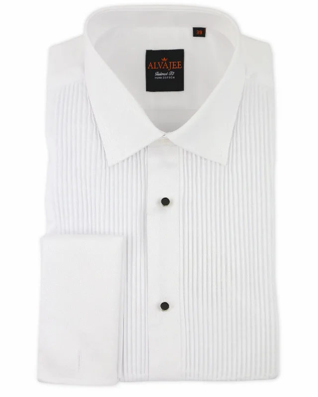 Formal Royale Pleated Shirt - White