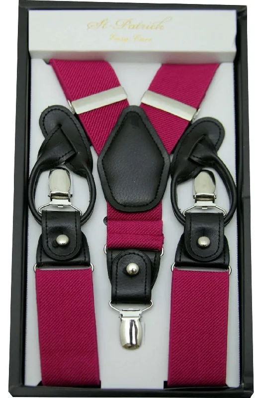 Fuchsia Convertible Suspender Clip & Button