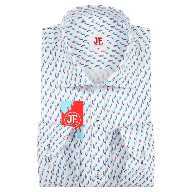 JF100 JIMMY FOX Patterned Print Slim Fit L/S Shirt