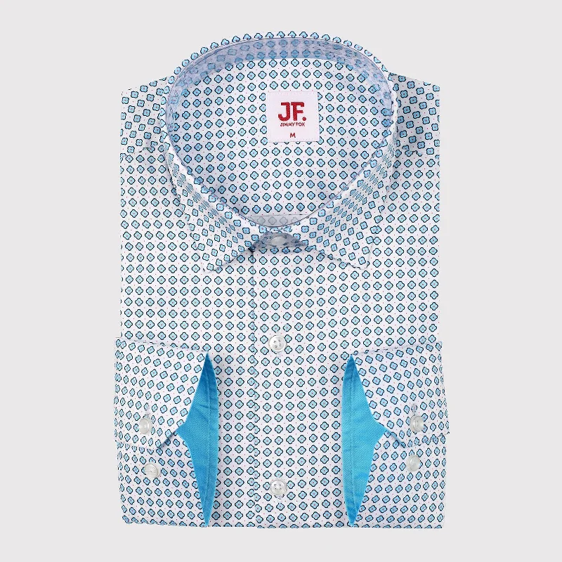 JF323 JIMMY FOX Mini Geometric Print Slim Fit L/S Shirt