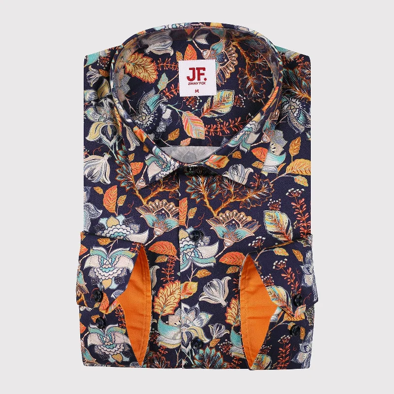 JF331 JIMMY FOX Vintage Paisley Print Slim Fit L/S Shirt