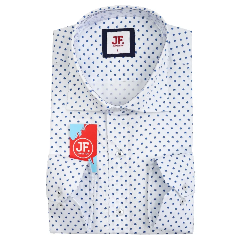 JF803 JIMMY FOX Spotted Print Slim Fit L/S Shirt