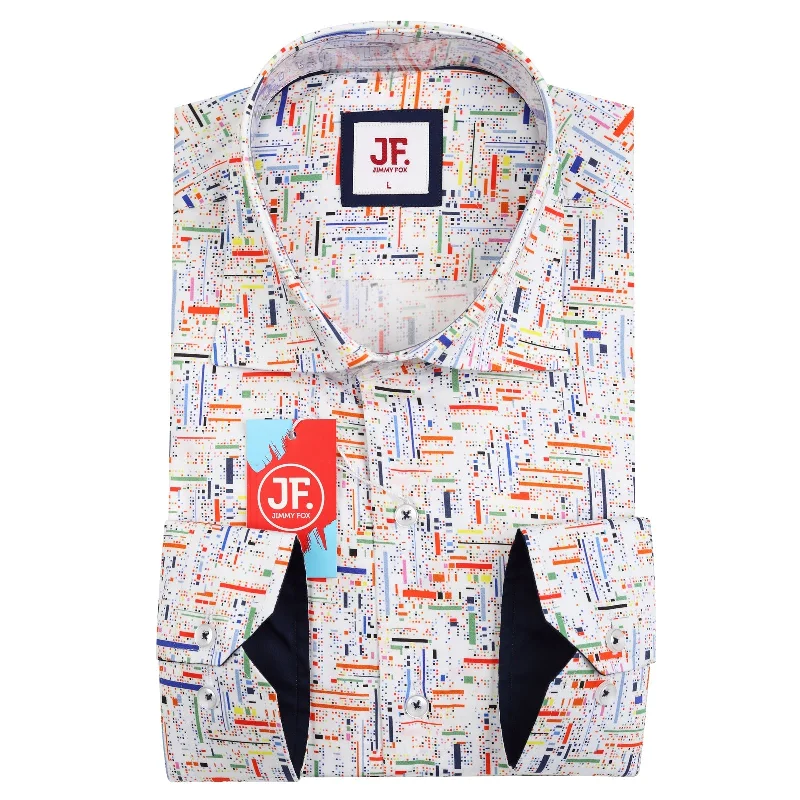 JF827 JIMMY FOX Mixed Print Slim Fit L/S Shirt