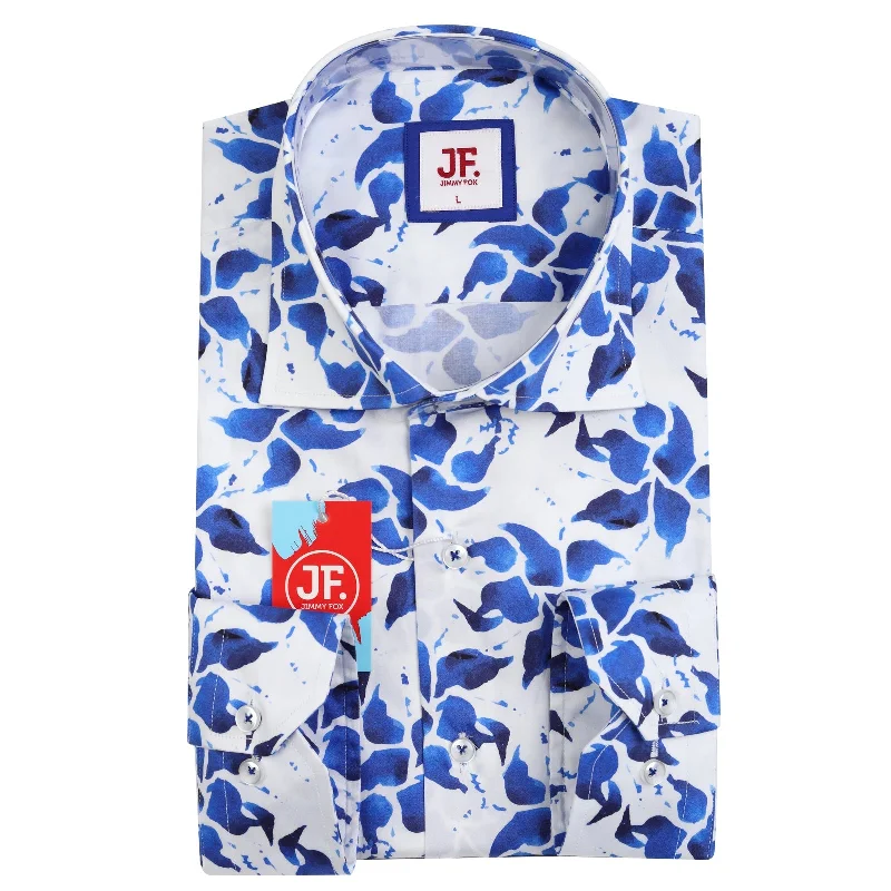 JF842 JIMMY FOX Abstract Floral Print Slim Fit L/S Shirt