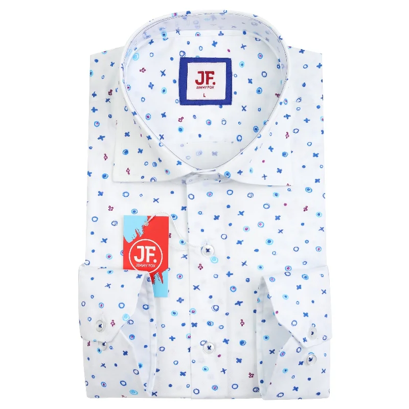 JF845 JIMMY FOX Mixed Print Slim Fit L/S Shirt