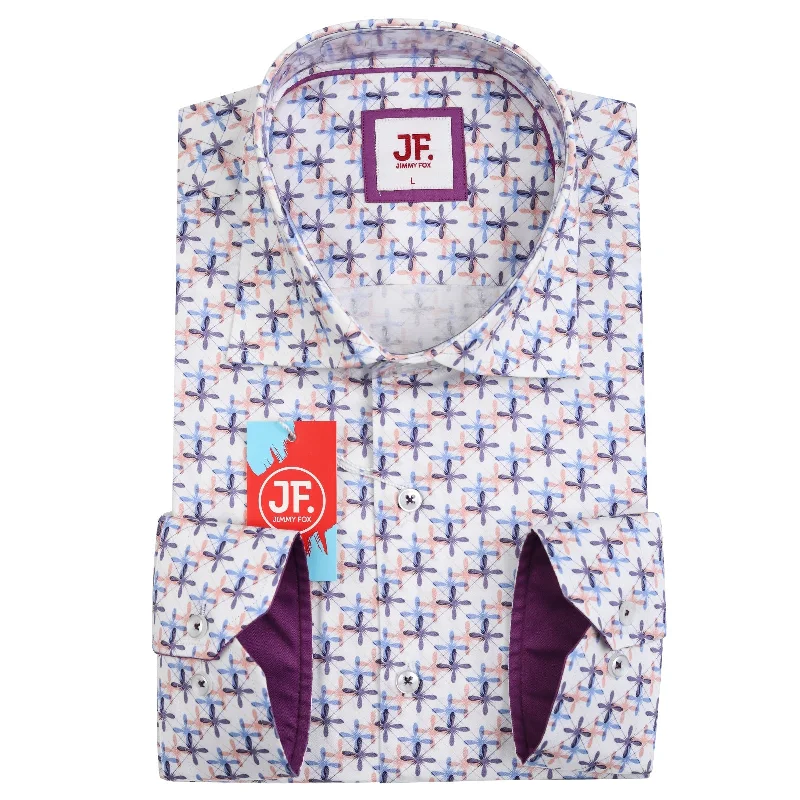 JF850 JIMMY FOX Multi Crosses Print Slim Fit L/S Shirt