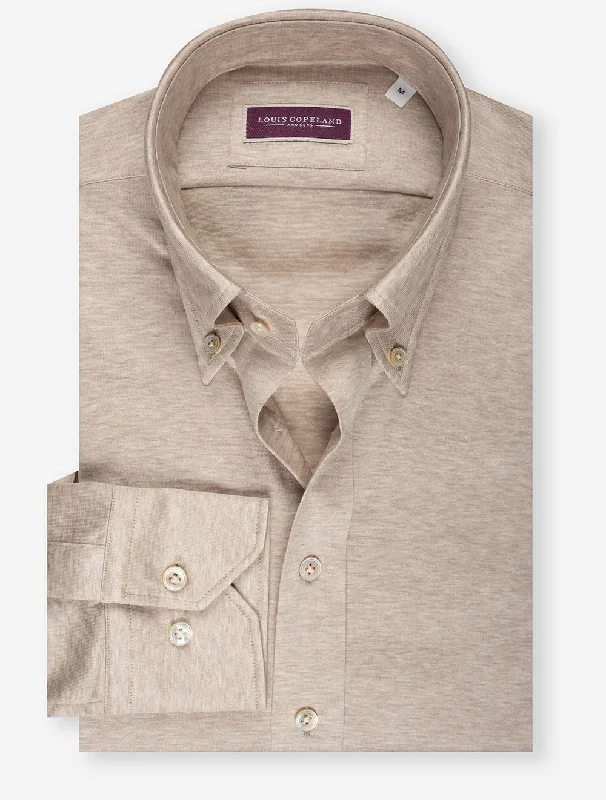 Buttondown Stretch Shirt Beige