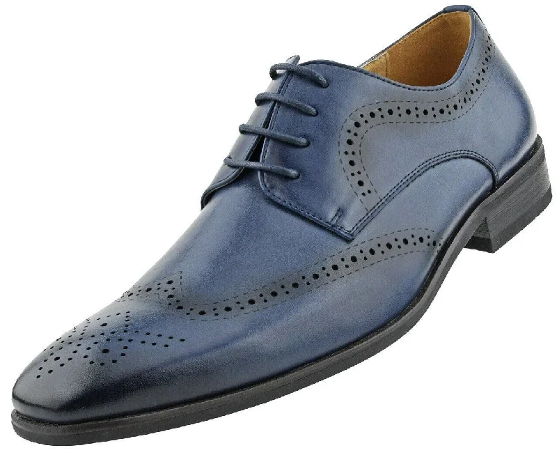 Navy Wingtip Dress Shoes