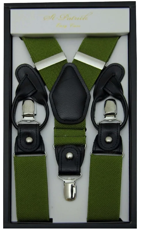 Olive Convertible Suspender Clip & Button