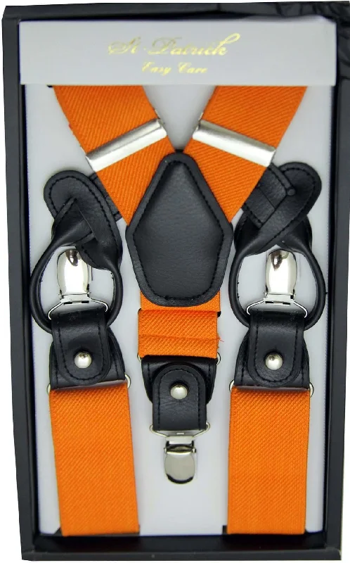 Orange Convertible Suspender Clip & Button