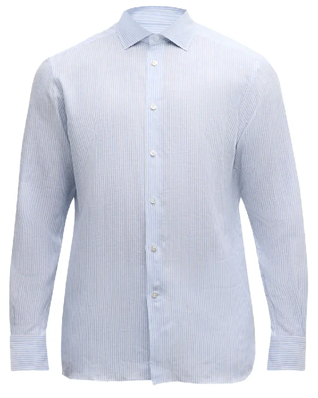 Light Blue Linen Sportshirt