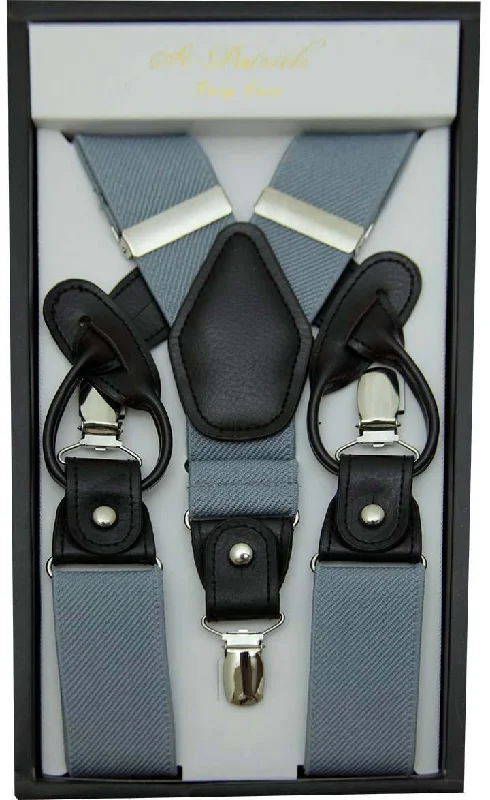 Silver Convertible Suspender Clip & Button