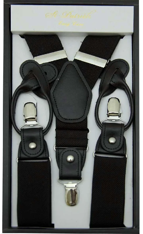 Black Convertible Suspender Clip & Button