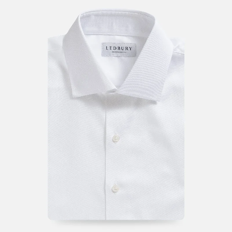 The White Madison Fine Twill with French Placket Custom Shirt