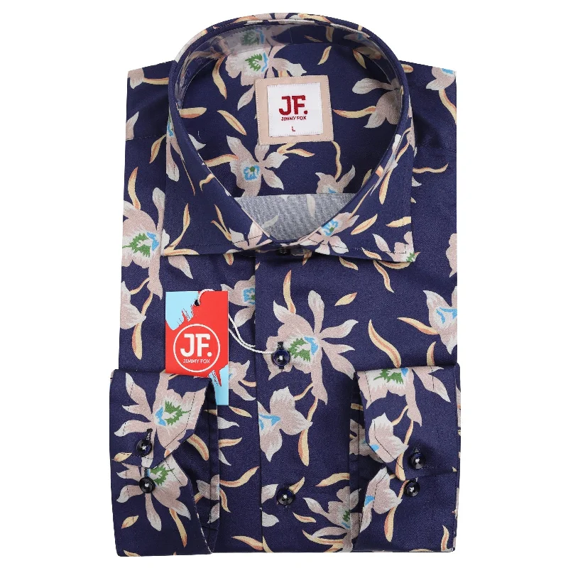 JF830 JIMMY FOX Floral Print Slim Fit L/S Shirt