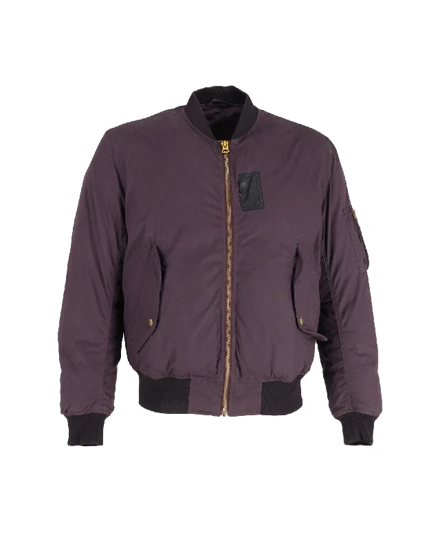 Acne Studios Bomber Jacket in Burgundy Cotton