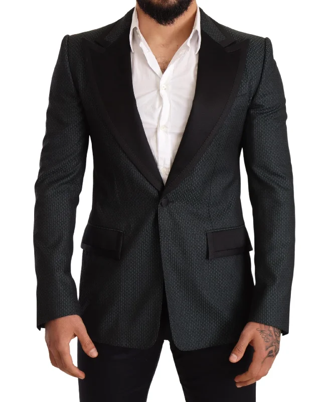 Dolce & Gabbana Elegant Patterned Slim Fit Blazer Men's Jacket