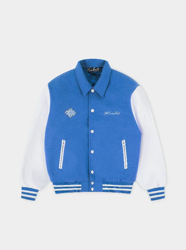 EMBLEM CHENILLE VARSITY JACKET - COBALT