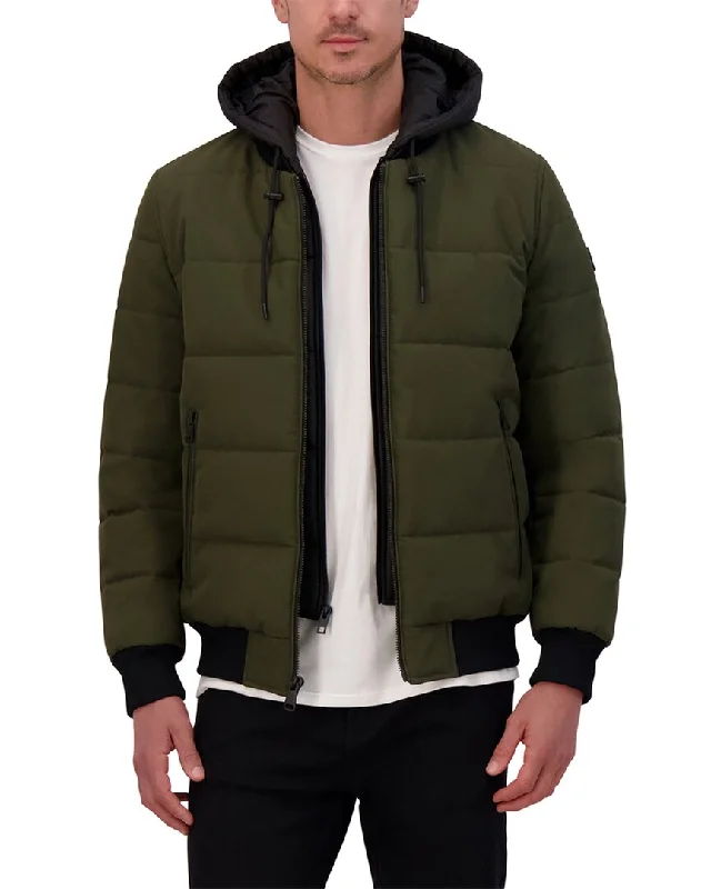 Kenneth Cole Oxford Hooded Bomber Jacket