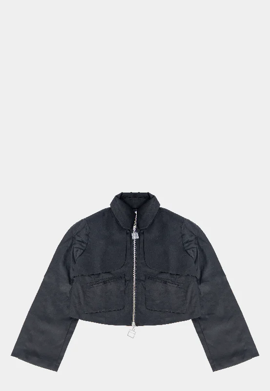 Pieces Unique Student Crop Jacket Black