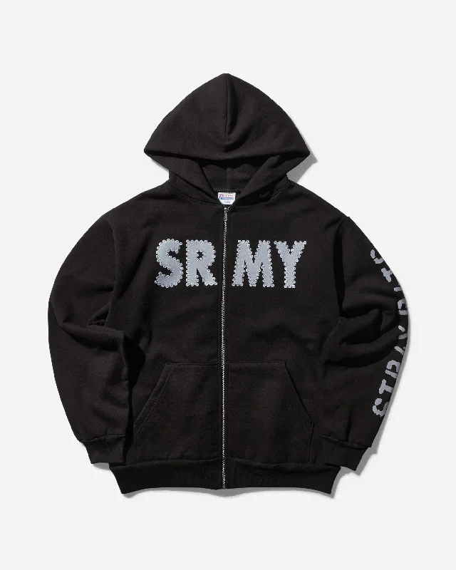 Men's SRMY Glitter Zip Hoodie Black