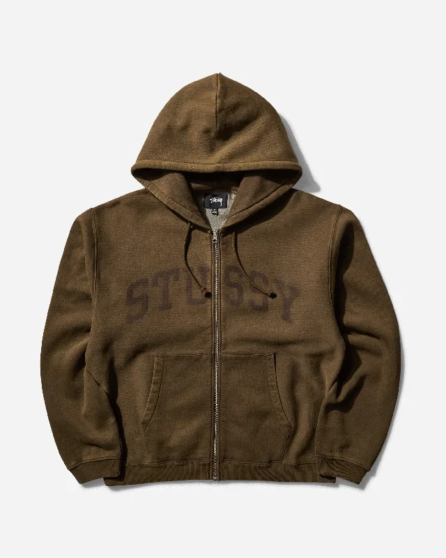 Faded Graphic Zip Hoodie Olive