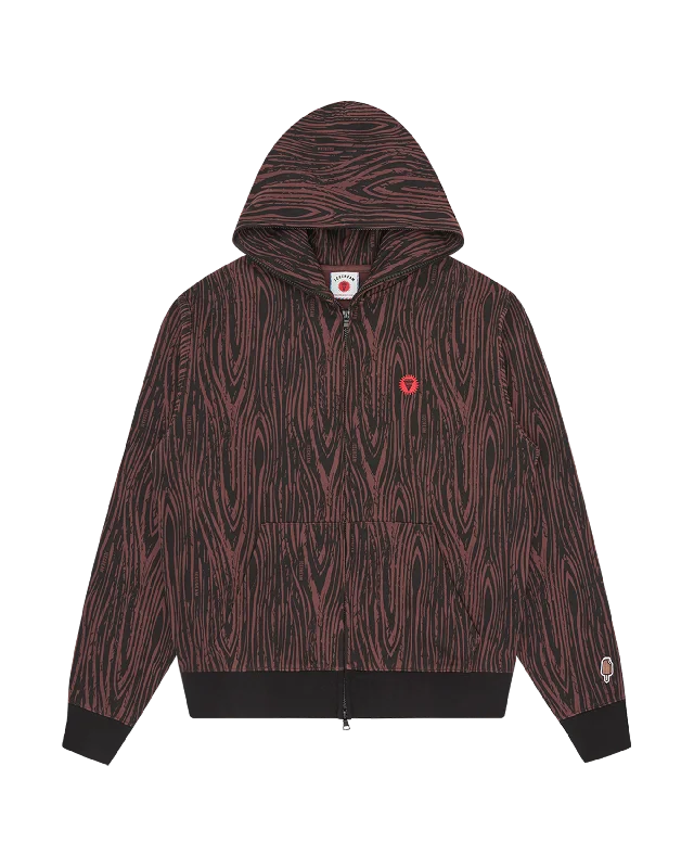 Woodgrain Zip Through Hood