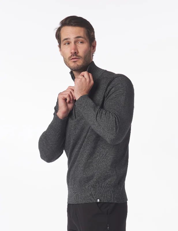 Ace 1/4 Zip: Black Heather