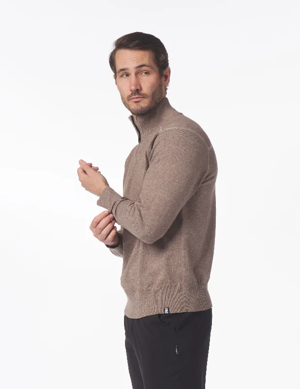 Ace 1/4 Zip: Mocha Heather