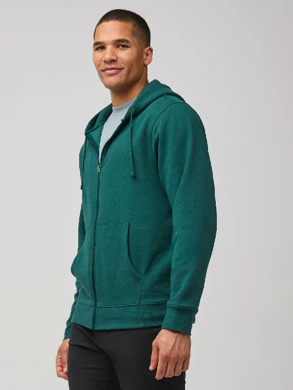 Dark Emerald Zip-Up Hoodie