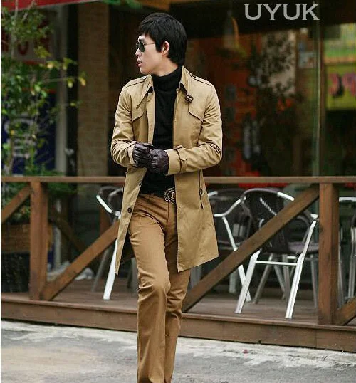 Korean Version Slim Fitting Single Breasted British Men's Coat